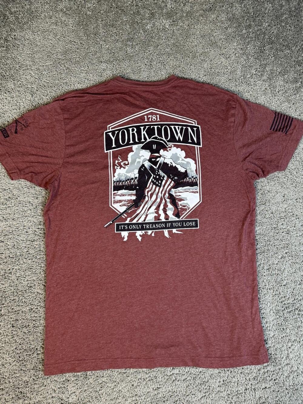 Grunt Style Shirt Mens XL Red Yorktown Graphic Crew Neck Cotton Polyester